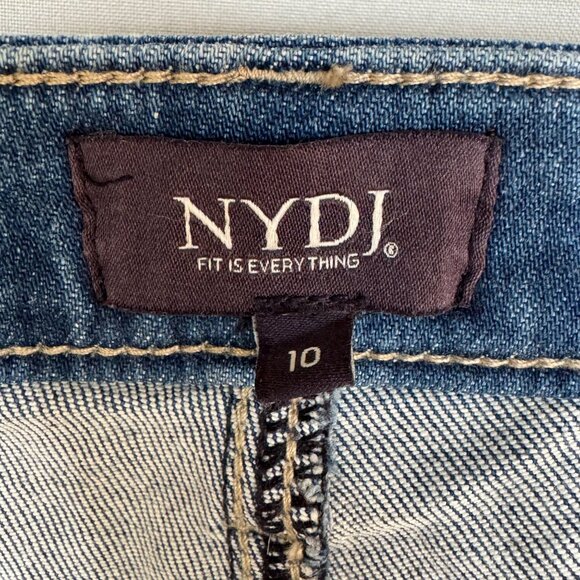 NYDJ Mia Palazzo Jeans: Fairmont Wash LIFTXTUCK High Waist Wide Leg Size 10 - Picture 12 of 15